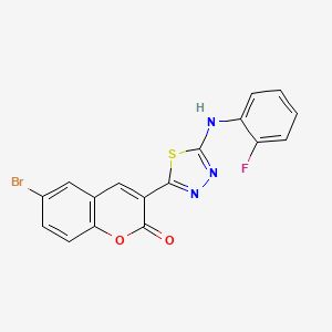 6-bromo-3-(5-((2-fluorophenyl)amino)-1,3,4-thiadiazol-2-yl)-2H-chromen-2-one