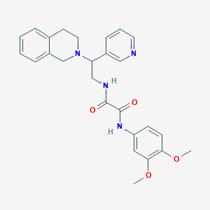 molecular formula C26H28N4O4 B2439095 N-(3,4-dimethoxyphenyl)-N'-[2-(pyridin-3-yl)-2-(1,2,3,4-tetrahydroisoquinolin-2-yl)ethyl]ethanediamide CAS No. 906159-10-2