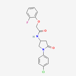 molecular formula C18H16ClFN2O3 B2439121 N-[1-(4-chlorophenyl)-5-oxopyrrolidin-3-yl]-2-(2-fluorophenoxy)acetamide CAS No. 905666-92-4