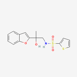 molecular formula C15H15NO4S2 B2439128 N-[2-(1-benzofuran-2-yl)-2-hydroxypropyl]thiophene-2-sulfonamide CAS No. 2034270-17-0