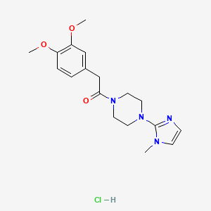 molecular formula C18H25ClN4O3 B2439147 2-(3,4-dimethoxyphenyl)-1-(4-(1-methyl-1H-imidazol-2-yl)piperazin-1-yl)ethanone hydrochloride CAS No. 1323384-17-3