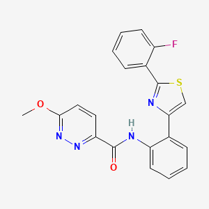 molecular formula C21H15FN4O2S B2439149 N-(2-(2-(2-fluorophenyl)thiazol-4-yl)phenyl)-6-methoxypyridazine-3-carboxamide CAS No. 1705499-83-7