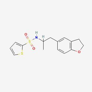 molecular formula C15H17NO3S2 B2439153 N-(1-(2,3-dihydrobenzofuran-5-yl)propan-2-yl)thiophene-2-sulfonamide CAS No. 2034598-92-8