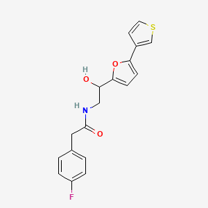 2-(4-fluorophenyl)-N-(2-hydroxy-2-(5-(thiophen-3-yl)furan-2-yl)ethyl)acetamide