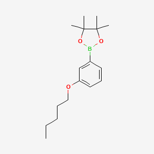 molecular formula C17H27BO3 B2439157 4,4.5.5-Tetramethyl-2-(3-(pentyloxy)phenyl)-1.3.2-dioxaborolane CAS No. 2490666-19-6