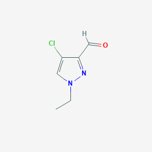 molecular formula C6H7ClN2O B2439158 4-chloro-1-ethyl-1H-pyrazole-3-carbaldehyde CAS No. 1005583-83-4