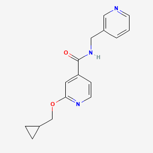 molecular formula C16H17N3O2 B2439163 2-(cyclopropylmethoxy)-N-(pyridin-3-ylmethyl)isonicotinamide CAS No. 2034443-89-3