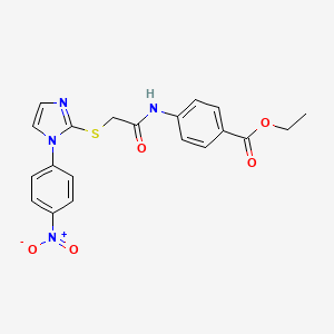 Ethyl 4-[[2-[1-(4-nitrophenyl)imidazol-2-yl]sulfanylacetyl]amino]benzoate