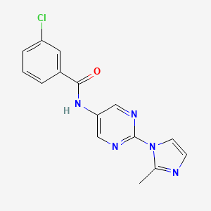 3-chloro-N-(2-(2-methyl-1H-imidazol-1-yl)pyrimidin-5-yl)benzamide