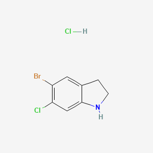 molecular formula C8H8BrCl2N B2439172 5-Bromo-6-chloroindoline hydrochloride CAS No. 1803567-30-7
