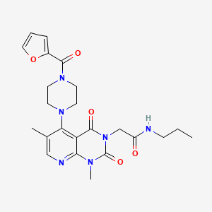 2-(5-(4-(furan-2-carbonyl)piperazin-1-yl)-1,6-dimethyl-2,4-dioxo-1,2-dihydropyrido[2,3-d]pyrimidin-3(4H)-yl)-N-propylacetamide