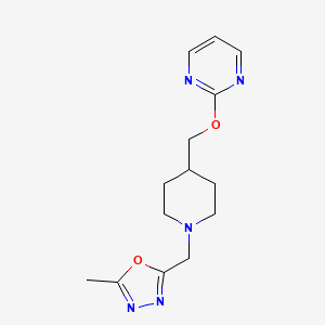 2-Methyl-5-[[4-(pyrimidin-2-yloxymethyl)piperidin-1-yl]methyl]-1,3,4-oxadiazole