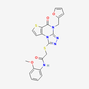 2-((4-(furan-2-ylmethyl)-5-oxo-4,5-dihydrothieno[2,3-e][1,2,4]triazolo[4,3-a]pyrimidin-1-yl)thio)-N-(2-methoxyphenyl)acetamide