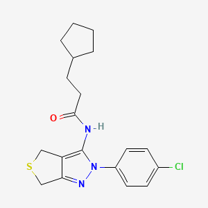 N-(2-(4-chlorophenyl)-4,6-dihydro-2H-thieno[3,4-c]pyrazol-3-yl)-3-cyclopentylpropanamide