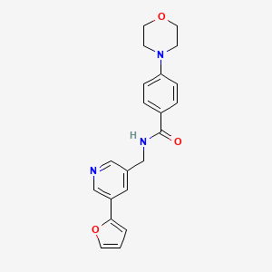 N-((5-(furan-2-yl)pyridin-3-yl)methyl)-4-morpholinobenzamide