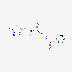 N-((5-methyl-1,3,4-oxadiazol-2-yl)methyl)-1-(thiophene-2-carbonyl)azetidine-3-carboxamide