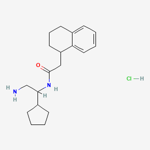 molecular formula C19H29ClN2O B2439197 N-(2-amino-1-cyclopentylethyl)-2-(1,2,3,4-tetrahydronaphthalen-1-yl)acetamide hydrochloride CAS No. 2418722-52-6