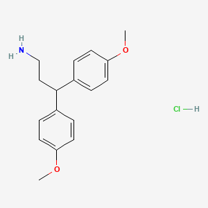 molecular formula C17H22ClNO2 B2439200 3,3-Bis(4-methoxyphenyl)propan-1-amine hydrochloride CAS No. 1365964-51-7