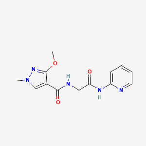 molecular formula C13H15N5O3 B2439210 2-[(3-methoxy-1-methyl-1H-pyrazol-4-yl)formamido]-N-(pyridin-2-yl)acetamide CAS No. 1251684-95-3