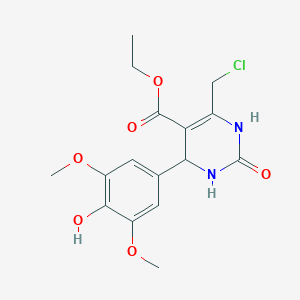 molecular formula C16H19ClN2O6 B2439211 Ethyl 6-(chloromethyl)-4-(4-hydroxy-3,5-dimethoxyphenyl)-2-oxo-1,2,3,4-tetrahydropyrimidine-5-carboxylate CAS No. 1260952-15-5