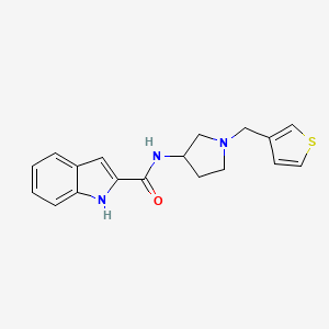 molecular formula C18H19N3OS B2439213 N-{1-[(thiophen-3-yl)methyl]pyrrolidin-3-yl}-1H-indole-2-carboxamide CAS No. 2097912-40-6