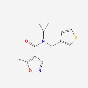 molecular formula C13H14N2O2S B2439220 N-cyclopropyl-5-methyl-N-(thiophen-3-ylmethyl)isoxazole-4-carboxamide CAS No. 1428357-16-7