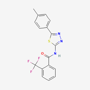molecular formula C17H12F3N3OS B2439229 N-[5-(4-methylphenyl)-1,3,4-thiadiazol-2-yl]-2-(trifluoromethyl)benzamide CAS No. 391862-68-3