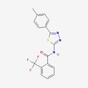 molecular formula C17H12F3N3OS B2439229 N-(5-(p-tolyl)-1,3,4-thiadiazol-2-yl)-2-(trifluoromethyl)benzamide CAS No. 391862-68-3