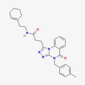 molecular formula C28H31N5O2 B2439233 N-(2-cyclohex-1-en-1-ylethyl)-3-[4-(4-methylbenzyl)-5-oxo-4,5-dihydro[1,2,4]triazolo[4,3-a]quinazolin-1-yl]propanamide CAS No. 902918-29-0