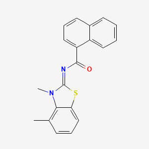 molecular formula C20H16N2OS B2439237 (E)-N-(3,4-dimethylbenzo[d]thiazol-2(3H)-ylidene)-1-naphthamide CAS No. 865544-03-2