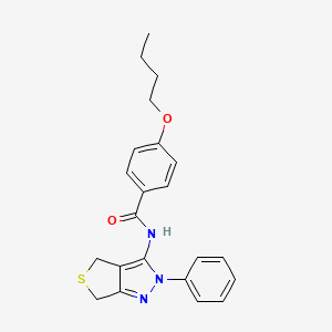 molecular formula C22H23N3O2S B2439244 4-butoxy-N-(2-phenyl-4,6-dihydrothieno[3,4-c]pyrazol-3-yl)benzamide CAS No. 392254-22-7