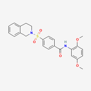 molecular formula C24H24N2O5S B2439246 4-(3,4-dihydro-1H-isoquinolin-2-ylsulfonyl)-N-(2,5-dimethoxyphenyl)benzamide CAS No. 391876-90-7