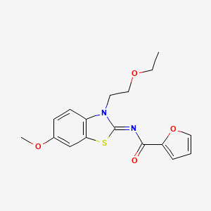 molecular formula C17H18N2O4S B2439248 N-[(2Z)-3-(2-ethoxyethyl)-6-methoxy-2,3-dihydro-1,3-benzothiazol-2-ylidene]furan-2-carboxamide CAS No. 865174-20-5