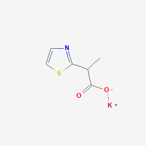 molecular formula C6H6KNO2S B2439264 Potassium 2-(thiazol-2-yl)propanoate CAS No. 2287287-28-7