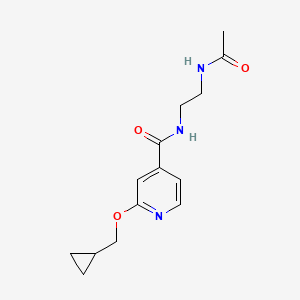 molecular formula C14H19N3O3 B2439287 N-(2-acetamidoethyl)-2-(cyclopropylmethoxy)isonicotinamide CAS No. 2034619-49-1