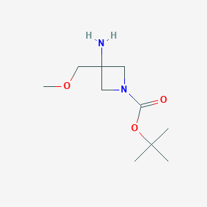 molecular formula C10H20N2O3 B2439291 Tert-butyl 3-amino-3-(methoxymethyl)azetidine-1-carboxylate CAS No. 1782319-98-5
