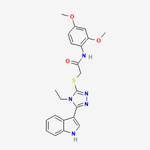 molecular formula C22H23N5O3S B2439299 N-(2,4-dimethoxyphenyl)-2-((4-ethyl-5-(1H-indol-3-yl)-4H-1,2,4-triazol-3-yl)thio)acetamide CAS No. 852143-86-3