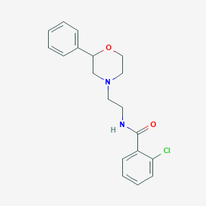 molecular formula C19H21ClN2O2 B2439300 2-chloro-N-[2-(2-phenylmorpholin-4-yl)ethyl]benzamide CAS No. 954045-91-1