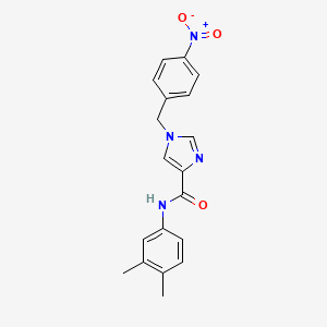molecular formula C19H18N4O3 B2439302 N-(3,4-dimethylphenyl)-1-(4-nitrobenzyl)-1H-imidazole-4-carboxamide CAS No. 2034301-54-5