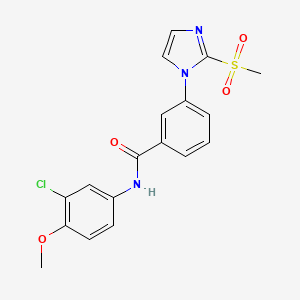 molecular formula C18H16ClN3O4S B2439323 N-(3-chloro-4-methoxyphenyl)-3-(2-(methylsulfonyl)-1H-imidazol-1-yl)benzamide CAS No. 2034509-58-3