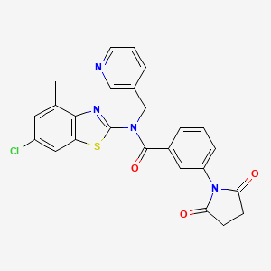 N-(6-chloro-4-methylbenzo[d]thiazol-2-yl)-3-(2,5-dioxopyrrolidin-1-yl)-N-(pyridin-3-ylmethyl)benzamide