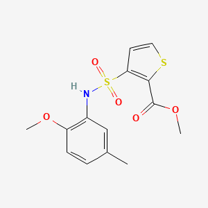 molecular formula C14H15NO5S2 B2439350 Methyl 3-[(2-methoxy-5-methylphenyl)sulfamoyl]thiophene-2-carboxylate CAS No. 895260-49-8