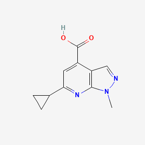 B2439352 6-cyclopropyl-1-methyl-1H-pyrazolo[3,4-b]pyridine-4-carboxylic acid CAS No. 937597-44-9