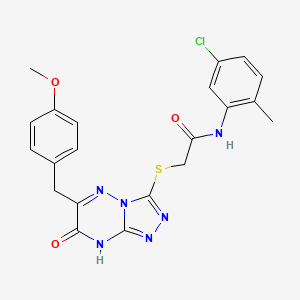 molecular formula C21H19ClN6O3S B2439356 N-(5-chloro-2-methylphenyl)-2-{[7-hydroxy-6-(4-methoxybenzyl)[1,2,4]triazolo[4,3-b][1,2,4]triazin-3-yl]sulfanyl}acetamide CAS No. 898479-23-7
