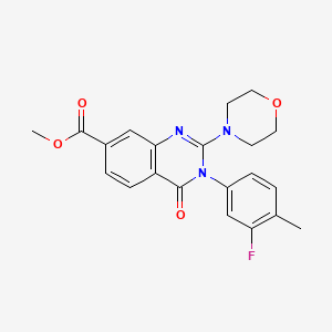 molecular formula C21H20FN3O4 B2439357 methyl 3-(3-fluoro-4-methylphenyl)-2-(morpholin-4-yl)-4-oxo-3,4-dihydroquinazoline-7-carboxylate CAS No. 1251569-22-8