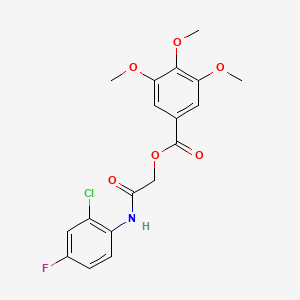 molecular formula C18H17ClFNO6 B2439369 [(2-CHLORO-4-FLUOROPHENYL)CARBAMOYL]METHYL 3,4,5-TRIMETHOXYBENZOATE CAS No. 386262-42-6