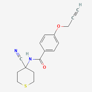 molecular formula C16H16N2O2S B2439376 N-(4-Cyanothian-4-yl)-4-prop-2-ynoxybenzamide CAS No. 1465380-81-7