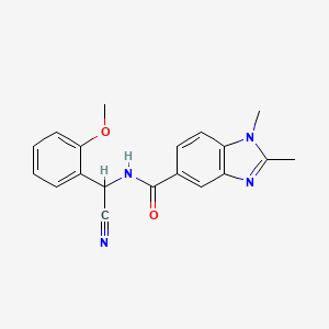 molecular formula C19H18N4O2 B2439400 N-[cyano(2-methoxyphenyl)methyl]-1,2-dimethyl-1H-1,3-benzodiazole-5-carboxamide CAS No. 1355799-73-3