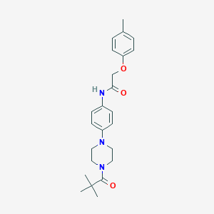 molecular formula C24H31N3O3 B243941 N-[4-[4-(2,2-dimethylpropanoyl)piperazin-1-yl]phenyl]-2-(4-methylphenoxy)acetamide 