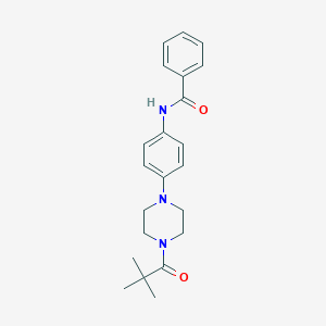 molecular formula C22H27N3O2 B243942 N-[4-[4-(2,2-dimethylpropanoyl)piperazin-1-yl]phenyl]benzamide 